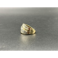 Ladies 10ct Yellow Gold Diamond Cluster Ring
