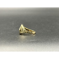 Men’s 9ct Yellow Gold 0.10ct Diamond Horse Head & Horseshoe Ring