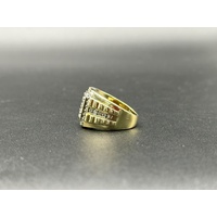 Mens 9ct Yellow Gold Diamond Cluster Ring