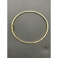 Ladies 18ct Yellow Gold Oval Hinged Bangle Bracelet 