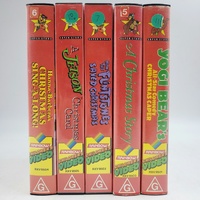 Hanna-Barbera Christmas VHS Lot of 5 Classic Holiday Cartoons Rainbow Videos
