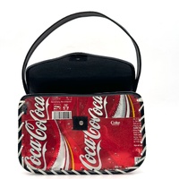 Coca-Cola Handmade Recycled Soda Can Tote Handbag Purse Red Silver