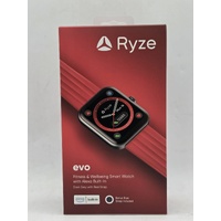 Ryze Evo Smart Watch Dark Grey Red Blue Straps Alexa Fitness Tracker