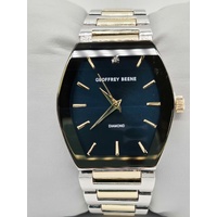 Geoffrey Beene Mens Watch GBA0037TTG Two Tone Blue Oval Dial Quartz