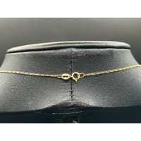 Unisex 9ct Yellow Gold Figaro Link Necklace & Letter M Pendant