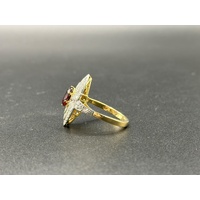 Ladies 18ct Yellow Gold Ruby & Diamond Ring
