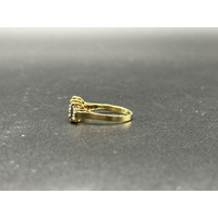 Ladies 14ct Yellow Gold Blue Sapphire & Diamond Ring