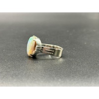 Ladies 18ct White Gold Opal & Diamond Ring