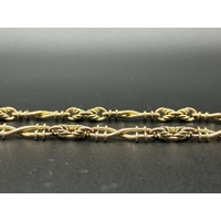 Unisex 9ct Rose Gold Vintage Albert Pocket Watch Chain with Fob and Horn Charm