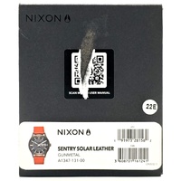 Nixon Sentry Solar 40mm Gunmetal Brown Leather Watch A1347-131-00