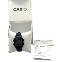 CASIO F-201WA Mens Digital Watch 5 Alarms 10 Year Battery Black Resin