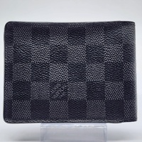 Louis Vuitton Damier Graphite Slender Wallet Monogram HC Black Grey LV + COA