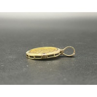 Ladies 22ct Yellow Gold 1901 Victoria Sovereign Coin Diamond Pendant