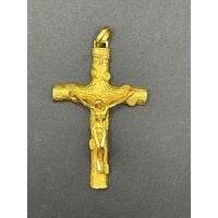 Unisex 21ct Yellow Gold Religious Crucifix Pendant 14.5g