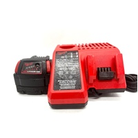 Milwaukee M12-18C Battery Charger and M18 18V 5.0Ah RedLithium Battery Kit