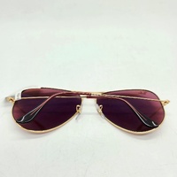 Ray-Ban RB3025 Aviator Large Metal Sunglasses Arista Gold Red Lens