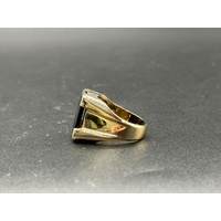 Mens 9ct Yellow Gold Black Onyx Ring