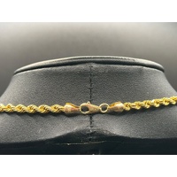 Unisex 14ct Yellow Gold Twist Rope Necklace