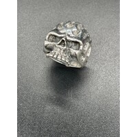 Sterling Silver Flaming Skull biker Ring 18 Grams SIZE: 10/U