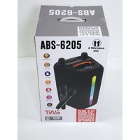 Portable Karaoke BT Speakers with Mic HIFI Subwoofer LED Light PA Speaker Black