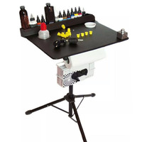 Tattoo Mobile Work Station Table Desk with Adjustable Height Black