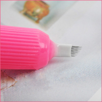 5 x Disposable Microblading Pens Manual Microblade Needle 9CF 12CF 18U AU Seller [Size: 5 x Yellow 12CF]