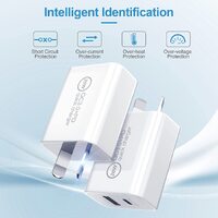 20W DUAL USB-C USB-A Type C PD Fast Wall Charger Adaptor QC3.0 For Android iPhone iPad [Option: Charger + 1m iPhone Cable]