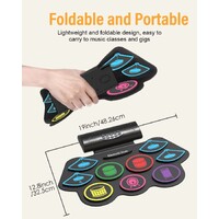 NEW Portable Electronic Roll Up Drum Kit 9 Silicone Pads Electric Hand Drum Set