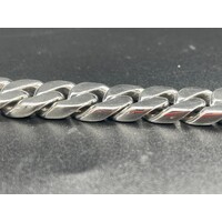 Mens 925 Sterling Silver Curb Link Chunky Bracelet (NEW)