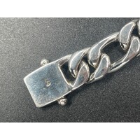 Mens 925 Sterling Silver Figaro Link Bracelet (New)