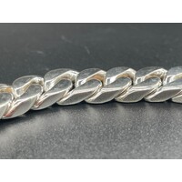 Mens Sterling Silver Curb Link Bracelet NEW