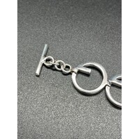 Ladies 925 Sterling Silver Fancy G Link Bracelet NEW