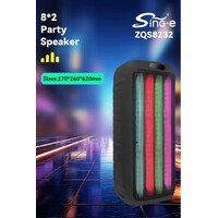 NEW SING-E Dual 8 inch High Power Subwoofer Speaker with Colourful RGB Lights