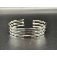Unisex Sterling Silver Multi-Row Cuff Bangle (Brand New)
