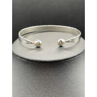 Unisex Sterling Silver Textured Cuff Bangle (Brand New)