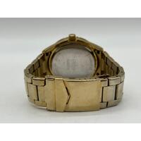 Elite Ladies Gold Tone Stone Set Watch Model 5080035 Fashion Timepiece