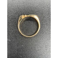 Mens 18ct Yellow Gold Round Single Diamond Ring (Pre-Owned)