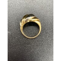 Ladies 18ct Two Tone Twist Design Ring (Pre-Owned)