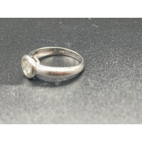 Ladies Solid 14ct White Gold Diamond Ring Fine Jewellery 3.5 Grams Size UK P
