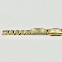 Seiko Ladies Gold Tone Quartz Watch 1N00-0FR0 Rectangular Ivory Dial