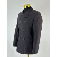 Mens Classic Black Oxford Style Peacoat Jacket Versatile Dress Coat Rare Find