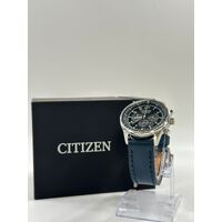 Citizen Chronograph Eco-Drive CA4500-83E Mens Black Dial Silver Leather Watch