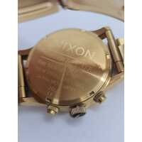 Nixon Sentry Chrono 42mm All Gold Black Stainless Steel Watch A386510