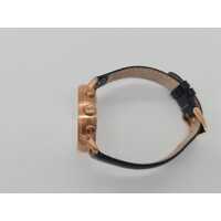 Nordgreen Copenhagen Pioneer 40mm Rose Gold Chronograph Watch with Leather Band