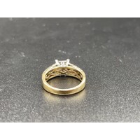 Ladies 9ct Yellow Gold Diamond Ring (Pre-Owned)