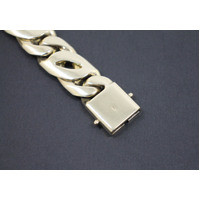Men's 9K Solid Yellow Gold Birds Eye Link Chain Bracelet 143.6 Grams (pre-owned)