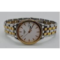 Longines L47163227 FQuartz White Dial Two Tone Bracelet Strap Watch, Gold/Silver (Pre-Owned)