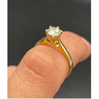 Ladies 18ct Yellow Gold Brilliant Cut Diamond Ring (Pre-Owned)