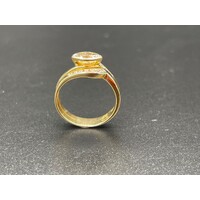 Ladies 18ct Yellow Gold Marquise Cut Diamond Ring (Pre-Owned)