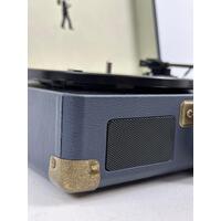 Flea Market Suitcase Turntable (Navy) Vintage Style 3 Speeds Auto-Stop Portable